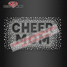 Cheer MOM Bling Hot Fix Transfer Rhinestones