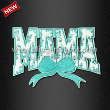 MAMA Bow Chenille and Sequin Hot Fix Patches