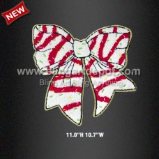 Baseball Bow Chenille Iron On Patch