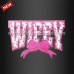 Pink WIFEY Bow Chenille & Sequin Iron On Patches