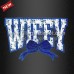 Blue WIFEY Bow Chenille and Sequin Hot Fix Patches