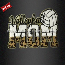 Iron On Volleyball MOM Chenille Glitter Patch