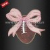 Football Bow Sequin with Glitter Iron On Patch