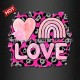 Adorable Valentine Heat Transfer White Ink Love Design