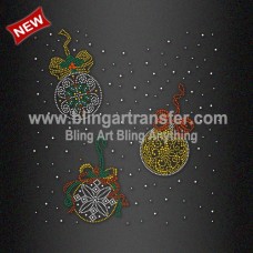Christmas Neckline Transfer Gingle Bells Crystal Iron ons for Sweater